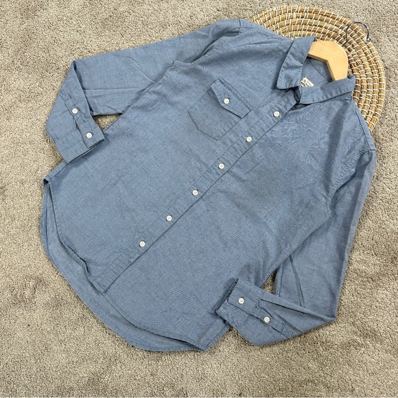 Bridge & Burn Women’s Button Down Shirt Top Longsleeve in Pale Blue Fleck Size S - Picture 3 of 14
